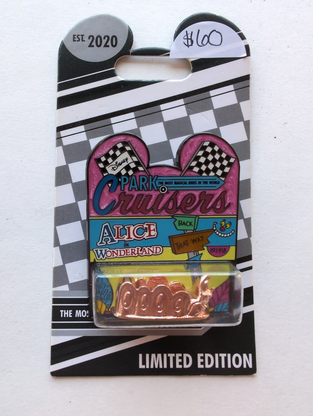 Disney Park Cruisers ride vehicle from Alice in Wonderland LE 2000 Disney pin.
